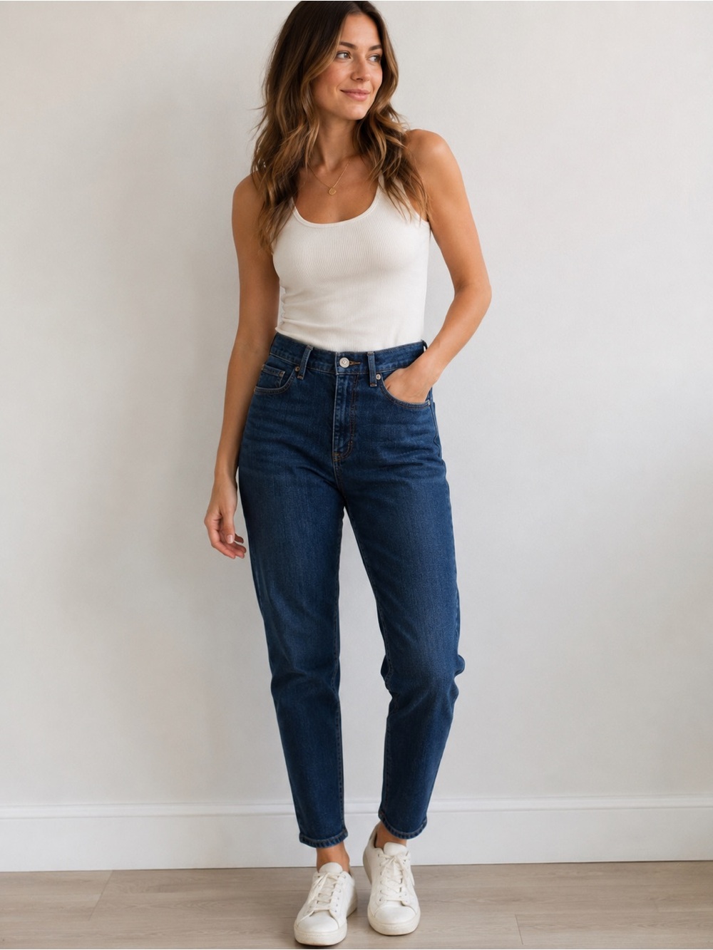 LOFT Sustainable Style High Waist Skinny Clean Blue Denim Jeans Size 6/28